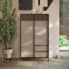 Credenza soggiorno alta moderna 3 scaffali 2 cassetti 106x177cm Blaine Offerta