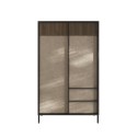 Credenza soggiorno alta moderna 3 scaffali 2 cassetti 106x177cm Blaine Stock