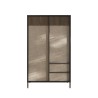 Credenza soggiorno alta moderna 3 scaffali 2 cassetti 106x177cm Blaine Stock