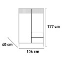 Credenza soggiorno alta moderna 3 scaffali 2 cassetti 106x177cm Blaine Costo