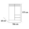 Credenza soggiorno alta moderna 3 scaffali 2 cassetti 106x177cm Blaine Costo