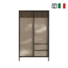Credenza soggiorno alta moderna 3 scaffali 2 cassetti 106x177cm Blaine Sconti