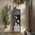 Vetrina soggiorno moderna espositiva 2 scaffali 55x40x203cm Winona Offerta