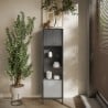 Vetrina soggiorno moderna espositiva 2 scaffali 55x40x203cm Winona Offerta