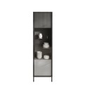 Vetrina soggiorno moderna espositiva 2 scaffali 55x40x203cm Winona Stock