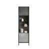 Vetrina soggiorno moderna espositiva 2 scaffali 55x40x203cm Winona Stock