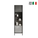 Vetrina soggiorno moderna espositiva 2 scaffali 55x40x203cm Winona Sconti