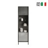 Vetrina soggiorno moderna espositiva 2 scaffali 55x40x203cm Winona Sconti