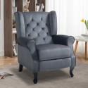 Poltrona salotto bergère in tessuto velluto reclinabile Ethron Lux Prezzo