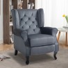 Poltrona salotto bergère in tessuto velluto reclinabile Ethron Lux Prezzo