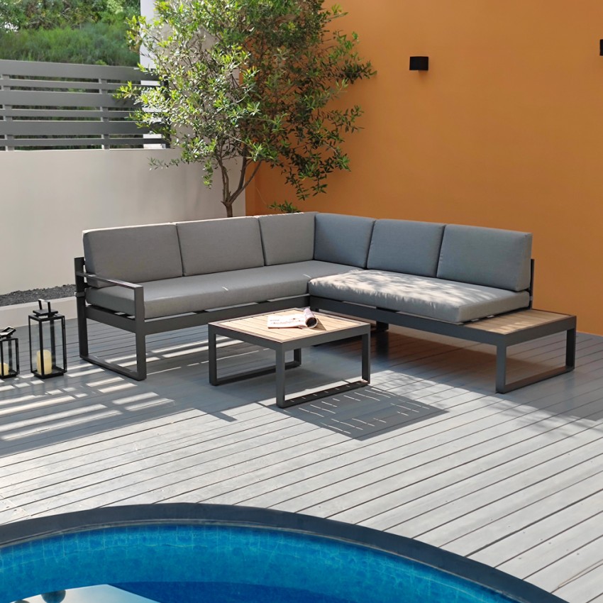 Salotto da giardino divano angolare esterno 3 + 2 posti tavolino Eysha Promozione Salotto da giardino divano angolare esterno 3 + 2 posti tavolino Eysha Promozione