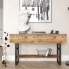 Metall-Holz-Konsolentisch mit 2 Schubladen im Industriestil Etage Sales