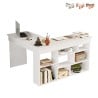 Bureau d'angle avec bibliothèque 120x120cm en bois 5 étagères Arvada Offre