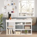Scrivania angolare con libreria 120x120cm in legno 5 scaffali Arvada 