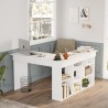 Scrivania angolare con libreria 120x120cm in legno 5 scaffali Arvada 
