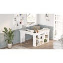 Scrivania angolare con libreria 120x120cm in legno 5 scaffali Arvada 