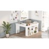 Scrivania angolare con libreria 120x120cm in legno 5 scaffali Arvada 