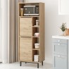 Credenza mobile cucina in legno 2 ante 7 scaffali 60x36x150cm Biruni Saldi