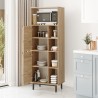 Meuble de cuisine en bois à roulettes 2 portes 7 étagères Biruni Réductions