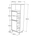 Meuble de cuisine en bois à roulettes 2 portes 7 étagères Biruni Modèle