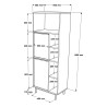 Meuble de cuisine en bois à roulettes 2 portes 7 étagères Biruni Modèle