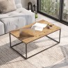 Tavolino salotto da caffè legno metallo minimal industriale 100x60cm Nael Offerta