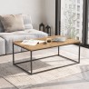 Tavolino salotto da caffè legno metallo minimal industriale 100x60cm Nael Promozione