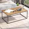 Lounge Couchtisch Holz Metall Minimal Industrial 100x60cm Nael Sales
