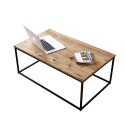 Table basse en bois métal style industriel minimaliste 100x60 cm Nael Vente