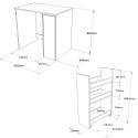 Mobile lavatrice asciugatrice mobiletto estraibile a 3 scaffali Wavers 