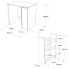 Mobile lavatrice asciugatrice mobiletto estraibile a 3 scaffali Wavers 