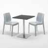 Schwarz Tisch Quadratisch 60x60 mit Stahlfuß 2 Bunten Stühlen Ice Pistachio Kosten