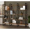 Libreria a parete design moderno metallo scaffali legno 220x34x180cm Batuan Catalogo