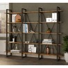 Libreria a parete design moderno metallo scaffali legno 220x34x180cm Batuan Catalogo