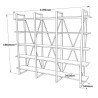 Libreria a parete design moderno metallo scaffali legno 220x34x180cm Batuan Stock