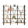 Libreria a parete design moderno metallo scaffali legno 220x34x180cm Batuan Saldi
