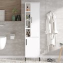 Armadietto colonna bagno bianco 2 ante con scaffali 45x36x184cm Femmy Offerta