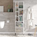 Armadietto colonna bagno bianco 2 ante con scaffali 45x36x184cm Femmy Saldi