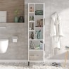 Armadietto colonna bagno bianco 2 ante con scaffali 45x36x184cm Femmy Saldi