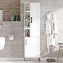 Armadietto colonna bagno bianco 2 ante con scaffali 45x36x184cm Femmy Sconti