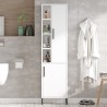 Armadietto colonna bagno bianco 2 ante con scaffali 45x36x184cm Femmy Sconti