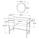 Consolle mobile trucco specchio 3 cassetti marmo bianco gambe dorate Helier Stock