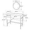 Consolle mobile trucco specchio 3 cassetti marmo bianco gambe dorate Helier Stock