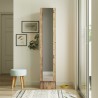 Armadio scarpiera in legno anta a specchio 3 scaffali 36x36x180cm Torge Saldi