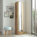 Armadio scarpiera in legno anta a specchio 3 scaffali 36x36x180cm Torge Promozione