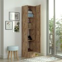 Armadio scarpiera in legno anta a specchio 3 scaffali 36x36x180cm Torge Sconti