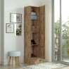 Armadio scarpiera in legno anta a specchio 3 scaffali 36x36x180cm Torge Sconti