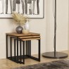 3 tables basses style industriel en bois et métal noir Leron Offre