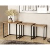 3 tables basses style industriel en bois et métal noir Leron Réductions
