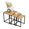 3 tables basses style industriel en bois et métal noir Leron Vente